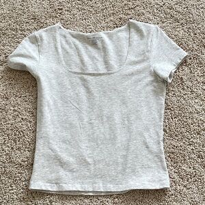 Gray Women's square neck Top